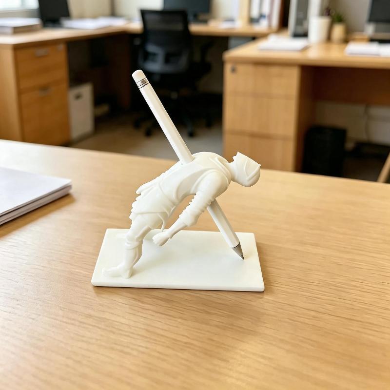 Medieval Death Knight Pen Holder Creative Desktop Pen Stand Armored Knight Desk Organizer Gothic Office Decor