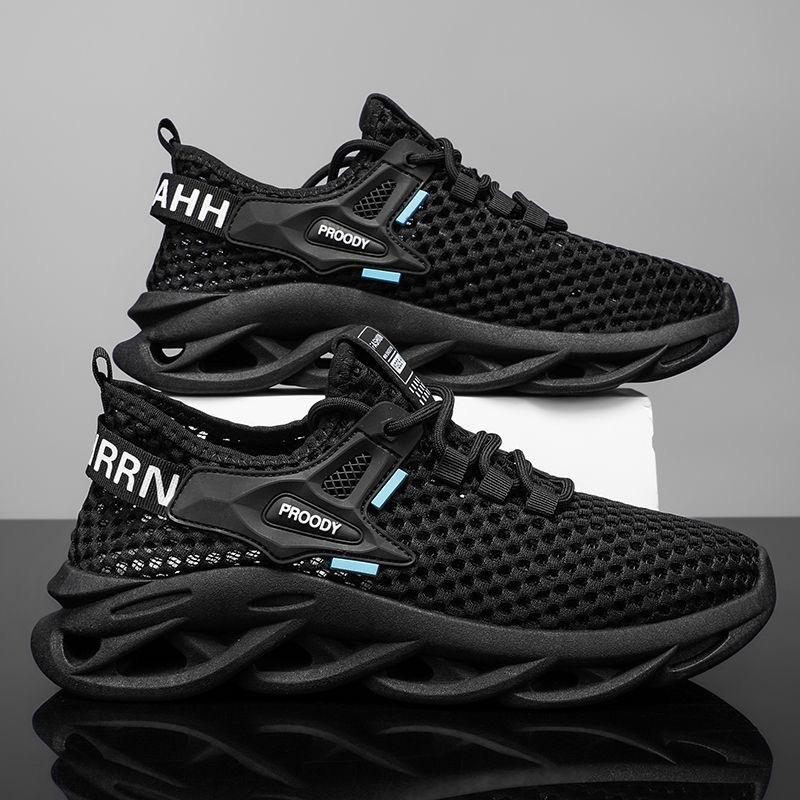 

2025 summer new daily running sports lace-up trendy men s shoes large mesh mesh breathable low-top sports mesh shoes 44