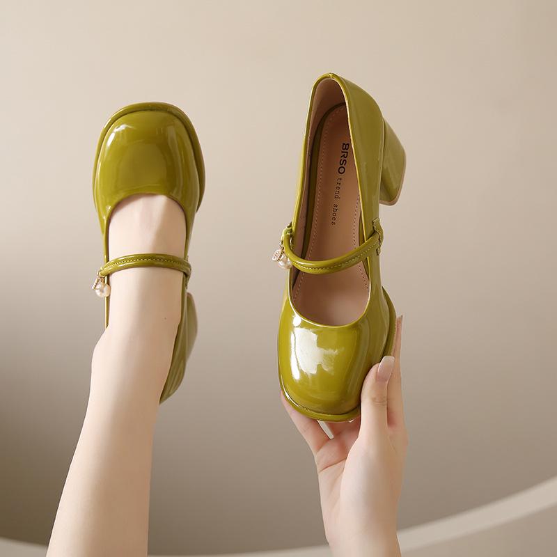 2025 Summer Fashion: Women's Retro Chunky Heel Mary Jane Shoes with Sweet Square Toe and Buckle Strap