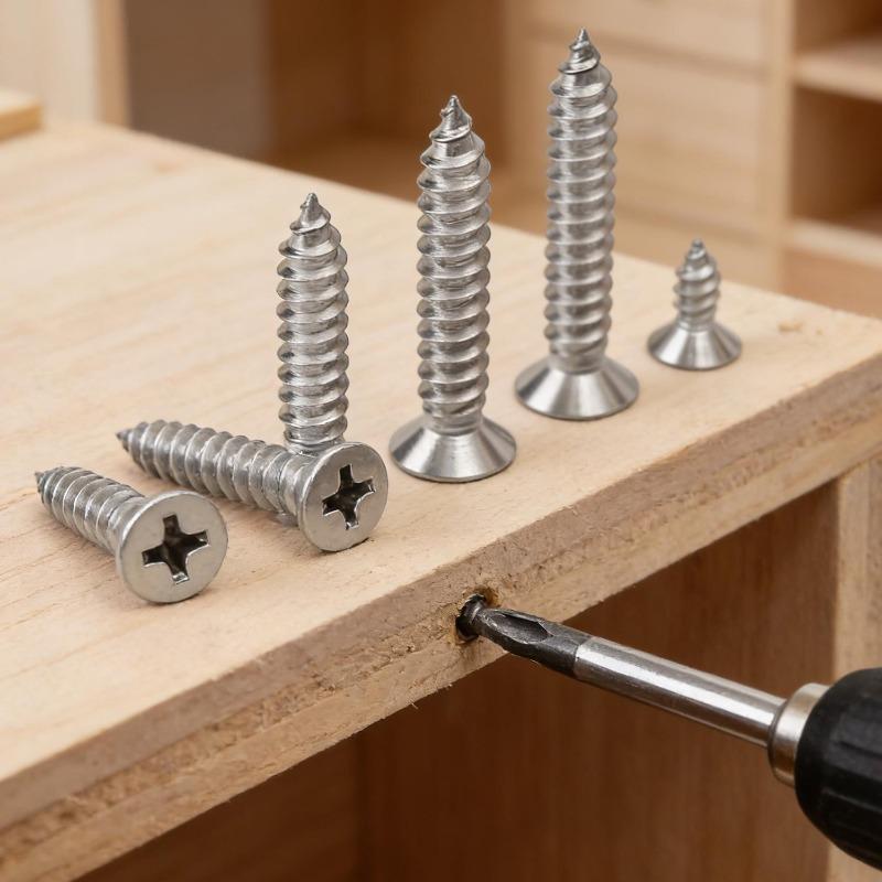 304 Stainless Steel Cross Recessed Countersunk Flat Head Tapping Screws for Wood Self-tapping Phillips Furniture Screw Fasteners