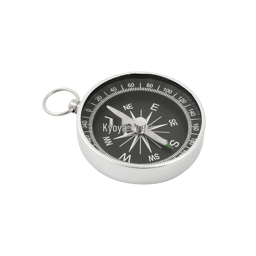 Outdoor Mini Aluminum Alloy Compass with Keyring - English North Pointing