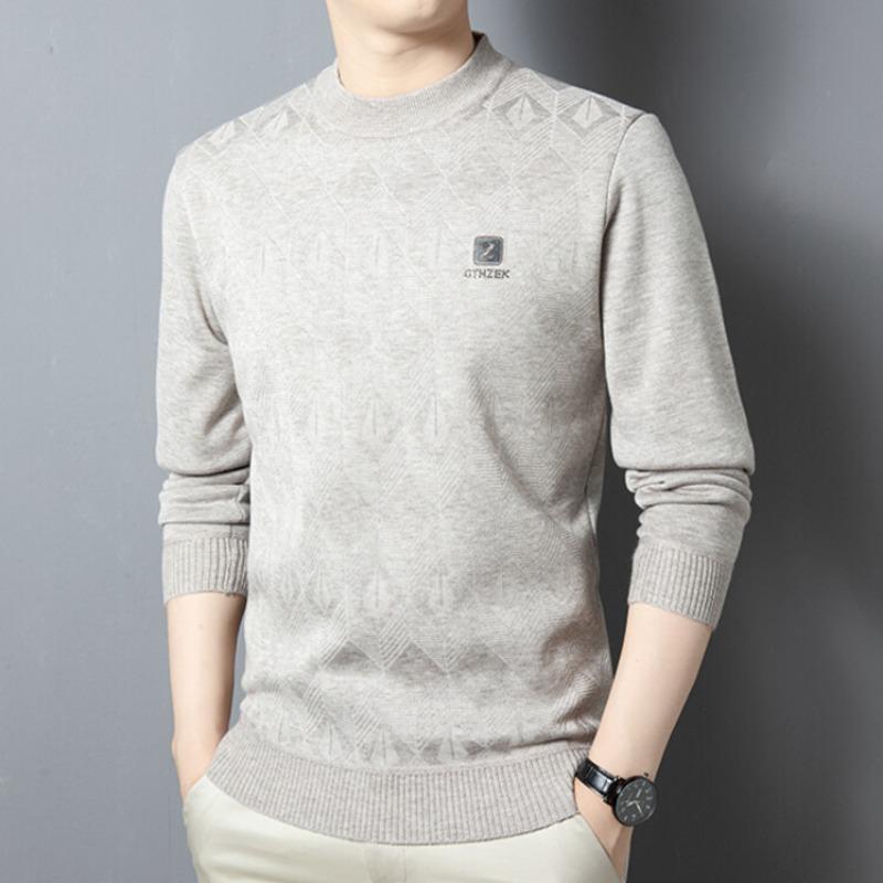 Herbst- und Winterpullover für Herren, schmal geschnitten, langärmelig, gestricktes Bodenhemd, lässiger Innenstrickpullover, Herrenbekleidung