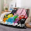 1 szt. Koc flanelowy z nadrukiem rodziny Barbapapy, Wysokiej jakości, Wygodny na wszystkie pory roku, Wystrój domu, Ciepło i komfort, Idealny na prezenty