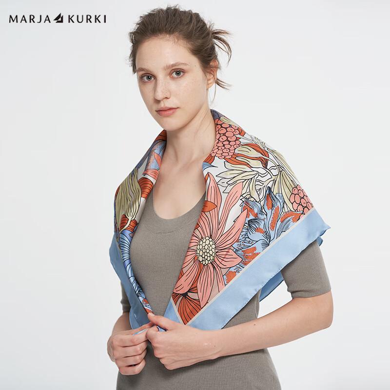 MARJA KURKI Elegant Mulberry Silk Square Scarf