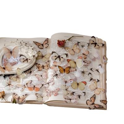 40pcs Transparent Retro Butterfly Sticker Set PVC Stickers for Scrapbooking, Diaries, and DIY Crafts