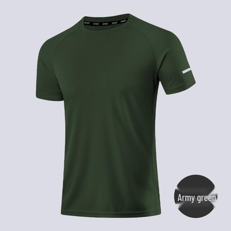Men's Quick-Dry Loose Fit Sports T-Shirt - Breathable, Sweat-Wicking, Plus Size, Short Sleeve for Summer.