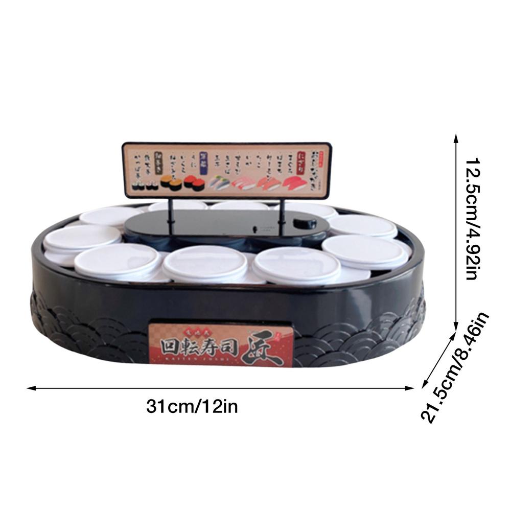 360 Degree Automatic Rotary Sushi Machine Conveyor Sushi Dessert Cupcake Turntable Display Stand Wedding Birthday Party Supplies