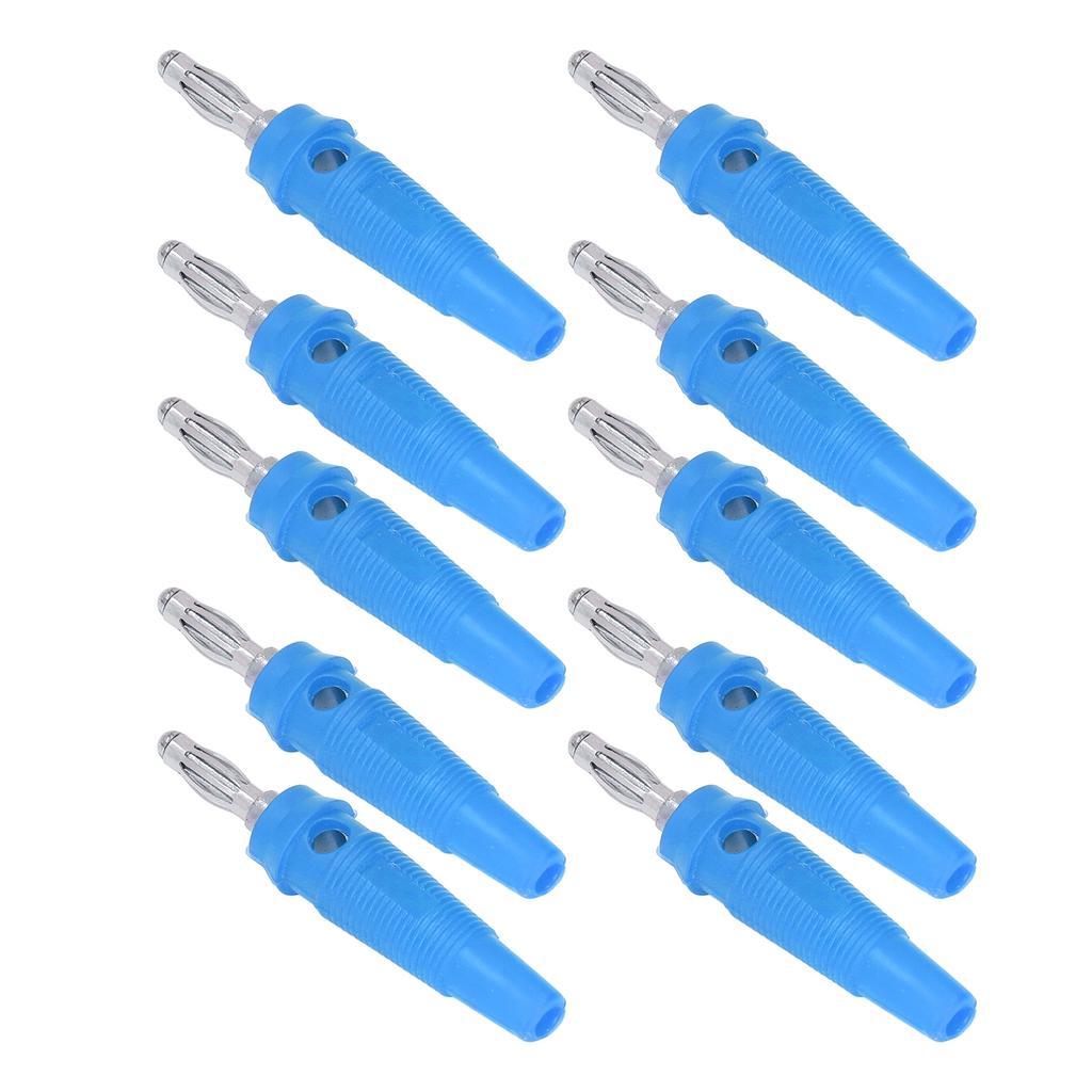 10pcs Set 4mm Banana Plug Socket Terminal Connector for Welding Machinery Charging GeneratorsBlue