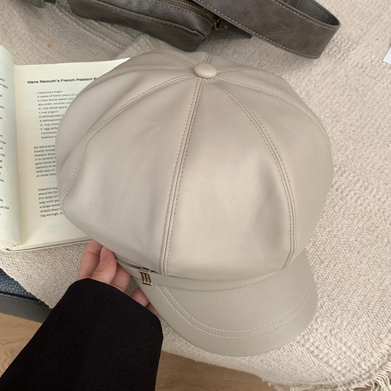New 2024 Elegant Pu Beret Hat For Women Casual Summer Lightweight Fashion Accessory For Genders All
