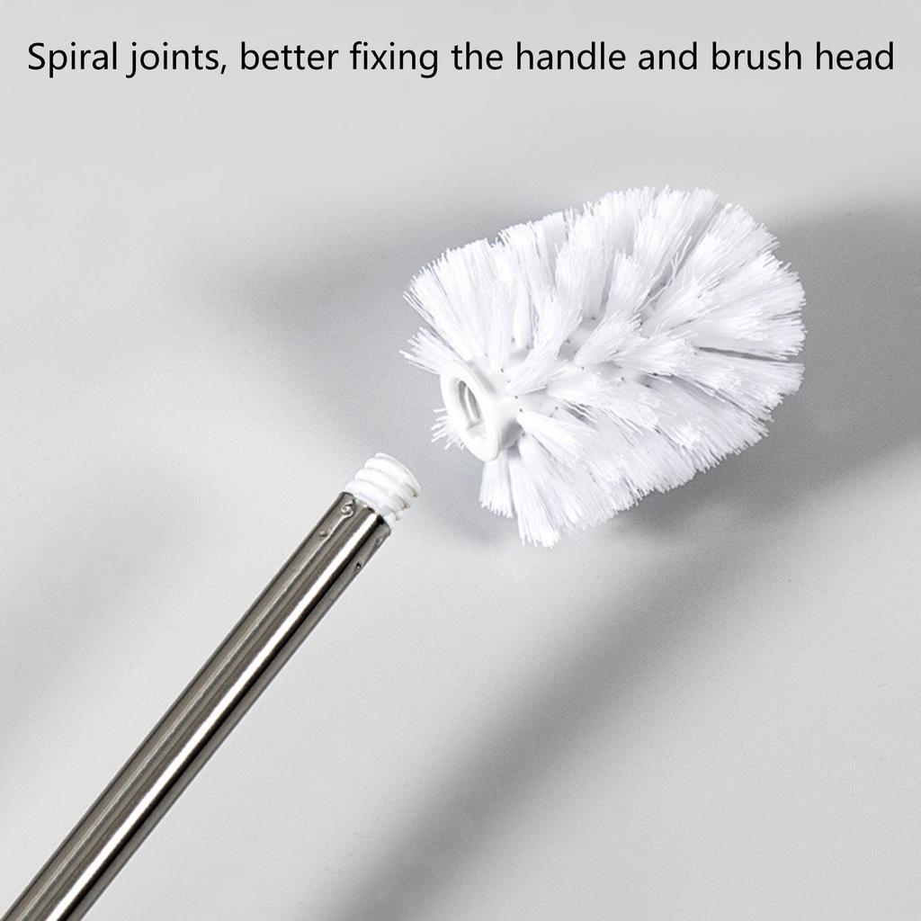 4Pcs Household Toilet Bowl Brush Soft Bristles Toilet Cleaning Brush Stainless Steel Handle Deeply Cleaning Toilet Brush