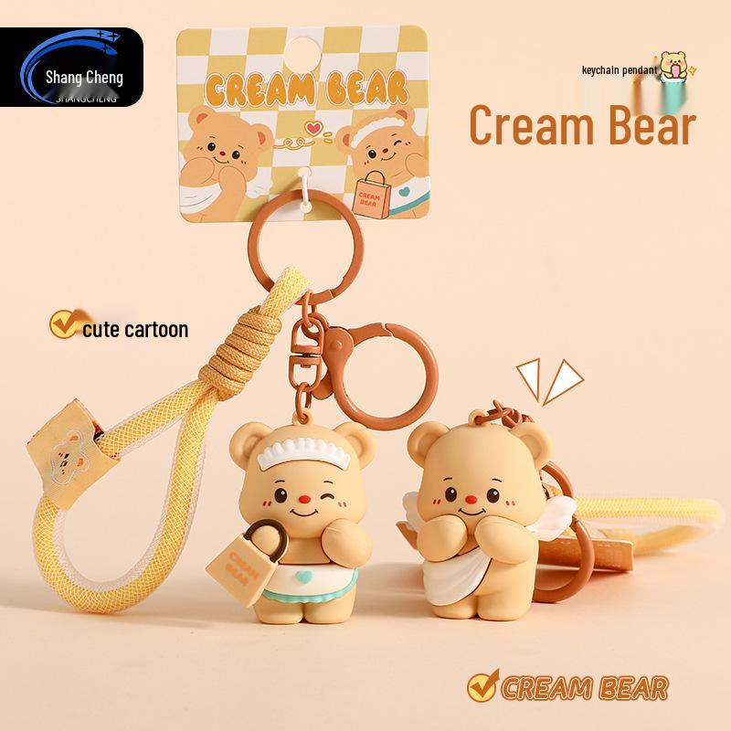 Authentic Cartoon Bear Keychain Doll Backpack Pendant - Perfect Ornament or Christmas Gift