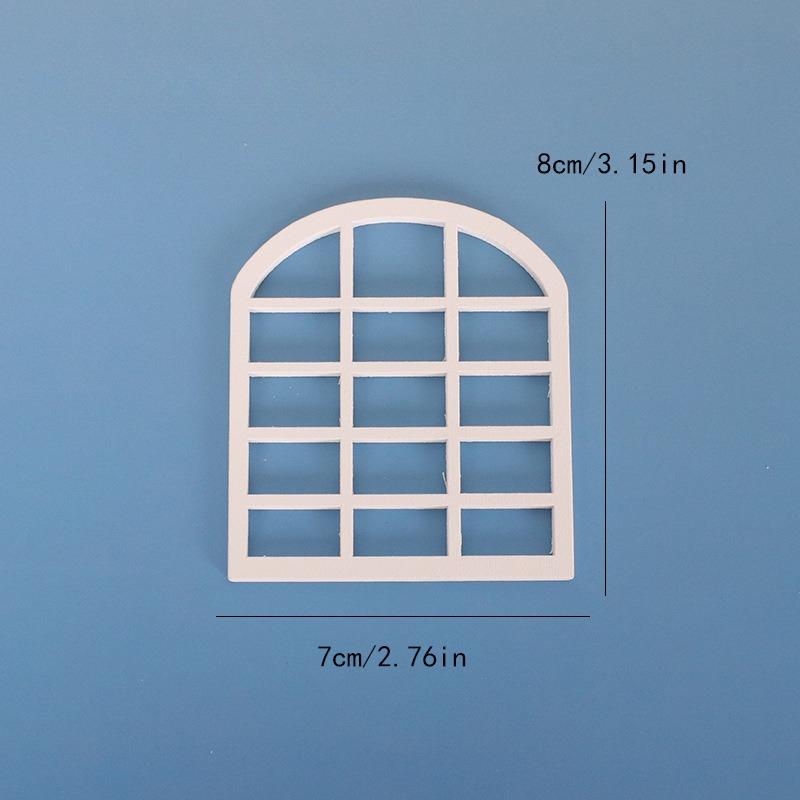 5PCS Dollhouse Windows Miniature Window Frame Ornament 1:12 Scale Dollhouse Furniture Tiny Wooden Window for Decoration