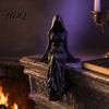 Hooded Woman Art Piece 3D Printed Reaper Goddess Figurine Ethereal Figure Sculpture