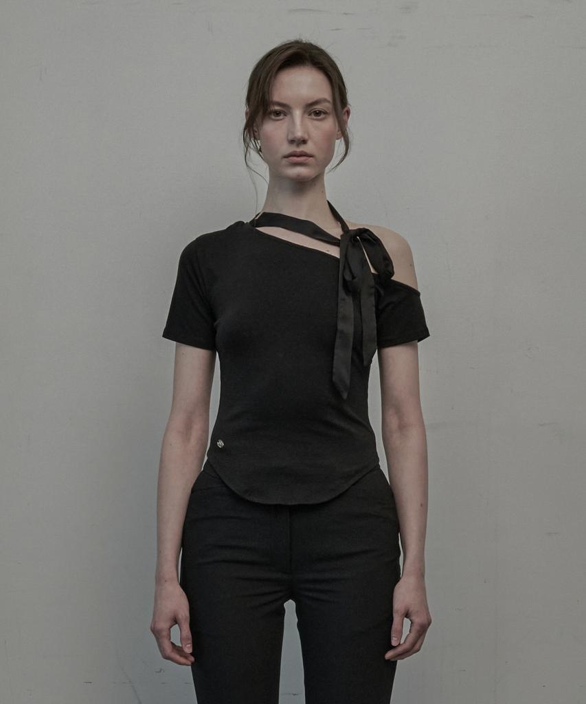Mausolleum Sheer Scarf T-Shirt - Black