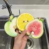 Quick Drying Faucet Hanging Sponges 2PCS Cute Fruit Dishwashing Sponges Natural Wood Pulp Cellulose Kitchen Reusable Dish Scrubbing Scrubber,