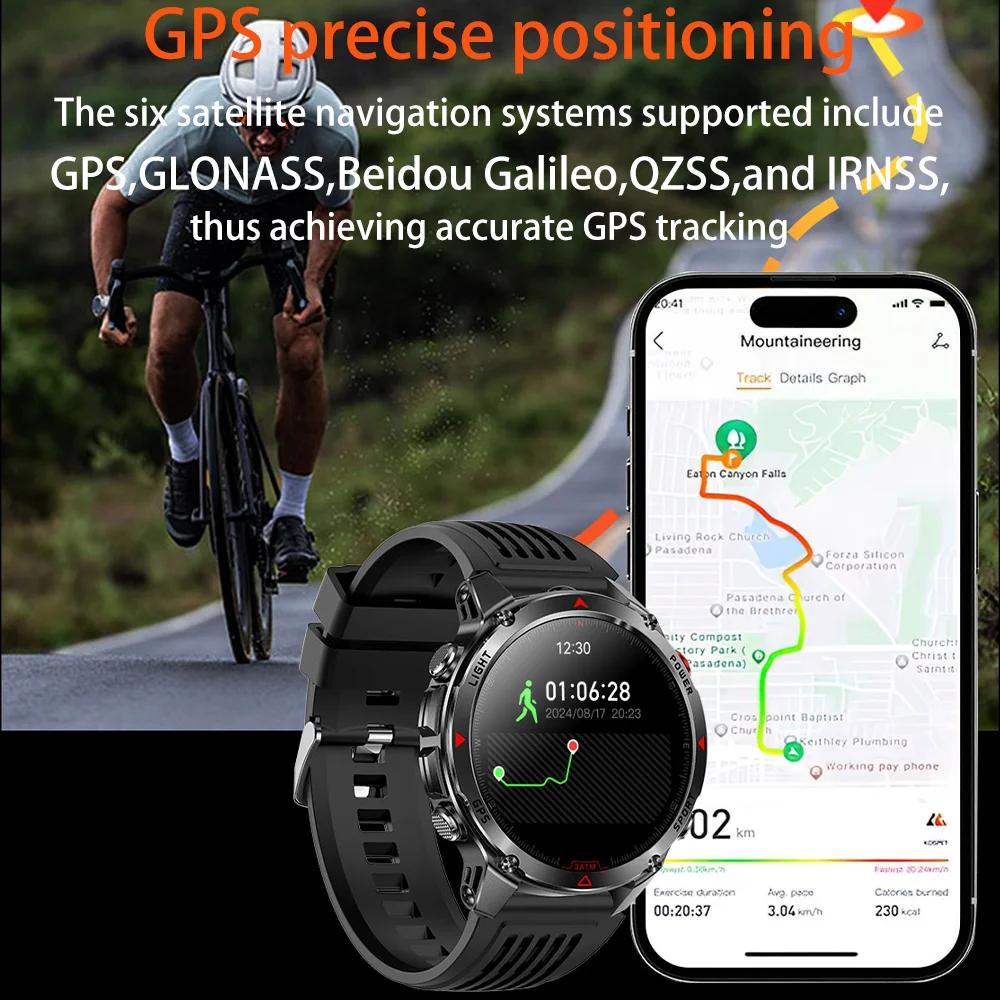 SACOSDING Military Outdoor Sports GPS Smartwatch LED Flashlight 540mAh Battery IP68 Waterproof Compass Bluetooth Call For Xiaomi