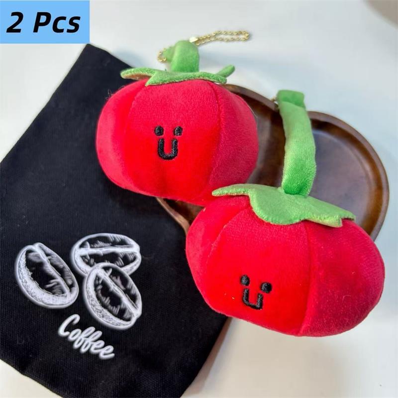 1/2 Pezzi Bambola Peluche Frutto Pomodoro Carina Divertente Giocattolo di Peluche Portachiavi Ciondolo Borsa Appendi Fascino Decorazione Ricompensa Regalo di Compleanno Portachiavi per Coppia
