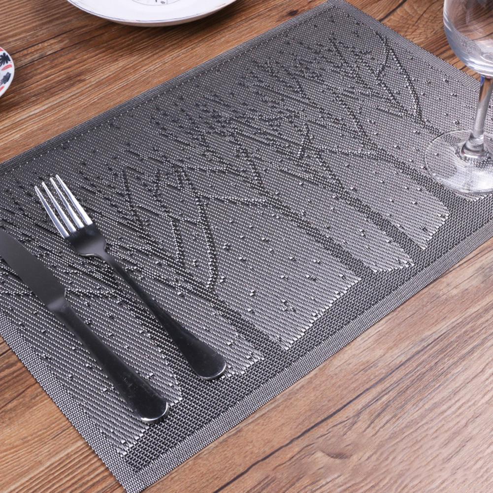 Wood Grain Plastic Placemat Anti-skid Cup Mat Plate Bowl Pad Coaster Table Decor