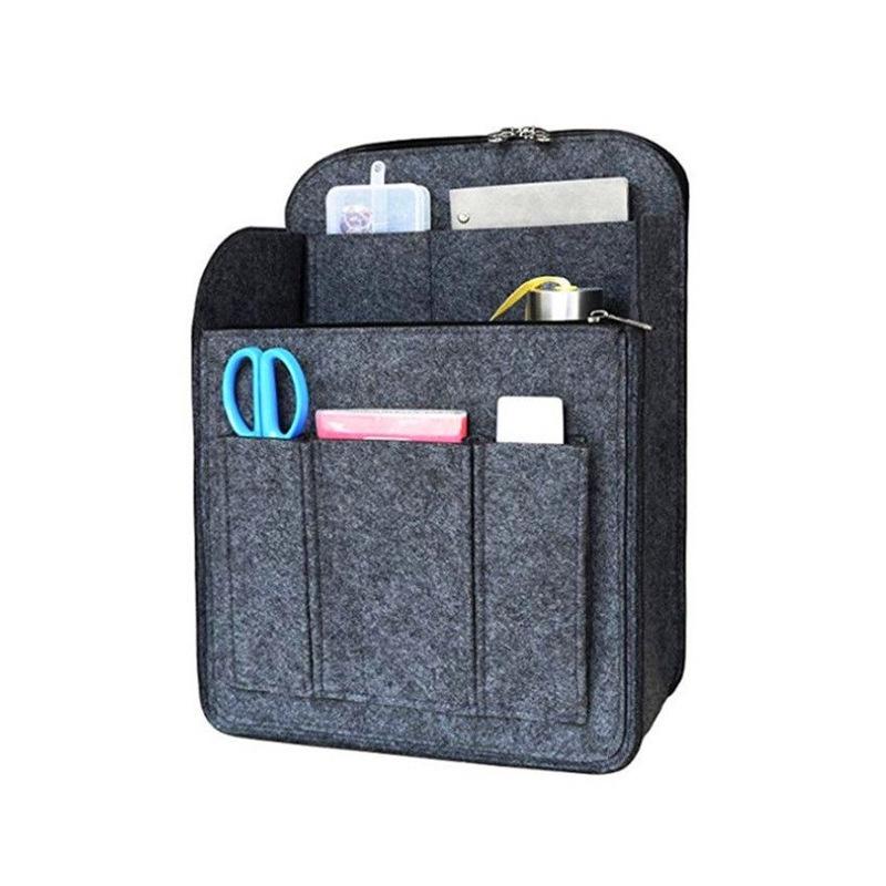 

Vertical Multi-Compartment Felt Backpack Insert with Inner Support and Custom Logo Option