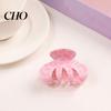 Strong Hold Hair Claw Anti-slip Teeth Leopard Heart Print Clip Pink Series Women Medium Size Back Head Shark Grip Accessory Multiple Colors