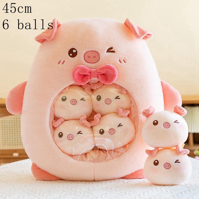 Cute Plush Pudding Bag Candy Bag Mini Balls Panda Koala Capybara Yellow Bear Dolls Animals Plush Pillow Birthday Gift for Girls