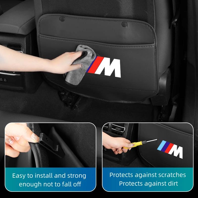 Car Sticker Hot 2025 Car Seat Back Anti Kick Protective Pad Cover Anti-Scratch Mat For BMW Performance M3 M5 F25 F26 F15 F16 E60