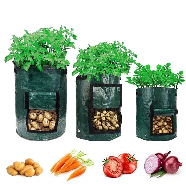 

1 дышащий полиэтиленовый мешок для посадки картофеля с окном 3 gallon（25*22cm）