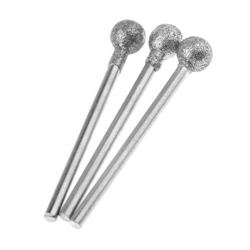 Set of 5 Diamond Burs with Spherical Heads, Grinding Tools, for Polishing and Finishing, 2.35x6mm Shafts