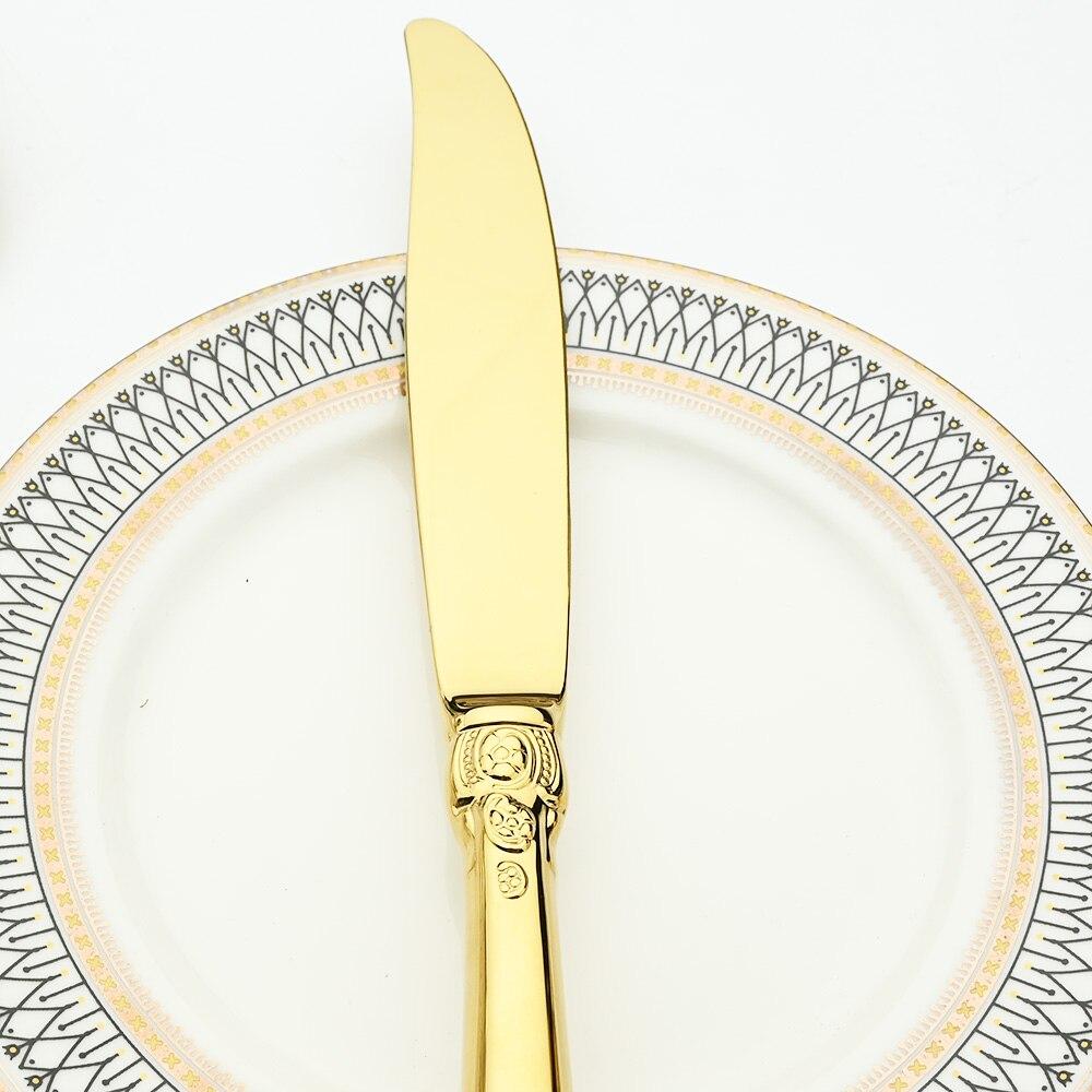 6-teiliges Vintage-Besteckset aus 18/10 Edelstahl, Steak, Butter, Abendessen, Messer, Geschirrset, Geschirr, Spiegel, Abendessen, Küche, Besteck