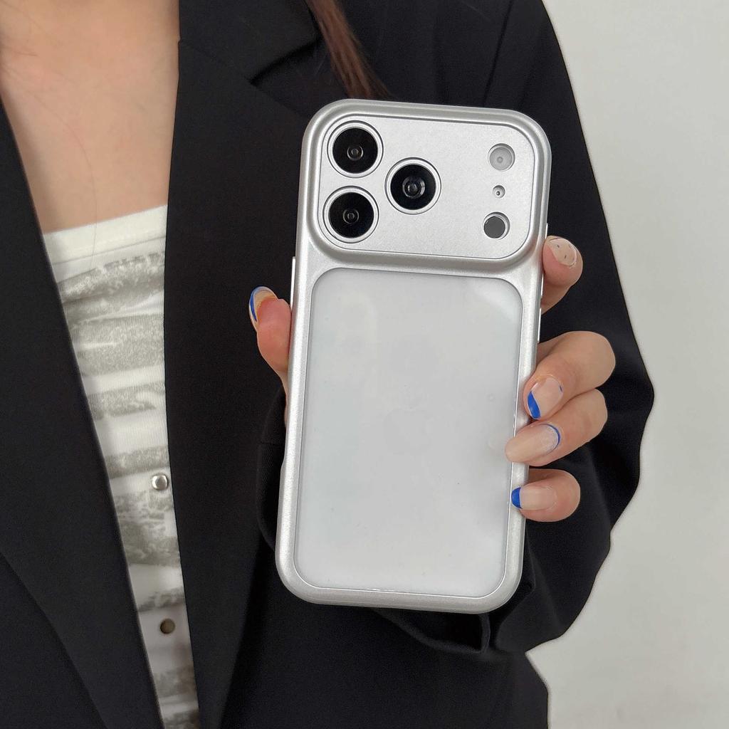 Shockproof Bumper Clear Candy Color Large Window Case For iPhone 17 16 15 14 13 12 11 Pro Max Plus Transparent Acrylic Cover