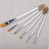 6pcs /set Painting Brush Oil Paint Nylon Hair Water Color Acrylics Art Set Supplies Oil Painting Brushes School Stationery