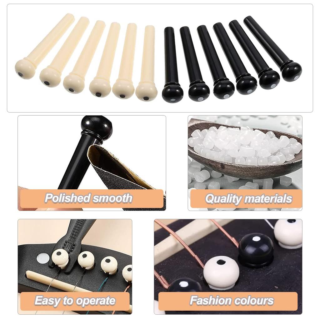 Zestaw mostków do gitary akustycznej 24 sztuki. Mostek do gitary z kości. Wyciągacz kołków do gitary do wymiany części gitary akustycznej. Kołki końcowe kołków do mostka, kołki,