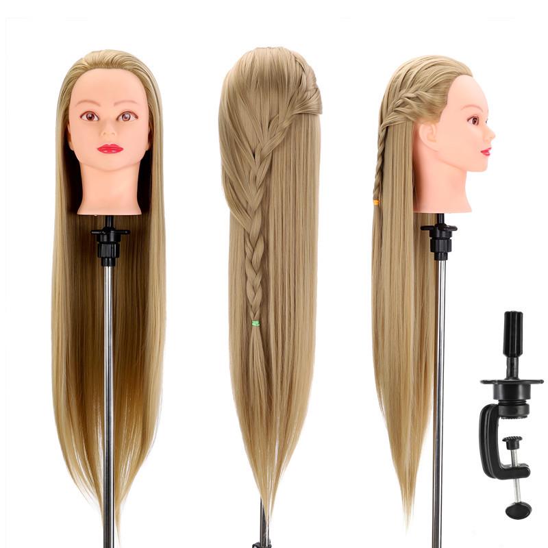 Flecht- und Styling-Mannequinkopf mit gerader Ponyfrisur – Permierbar, Färbbar und Ideal für Friseur- und Schnittübungen