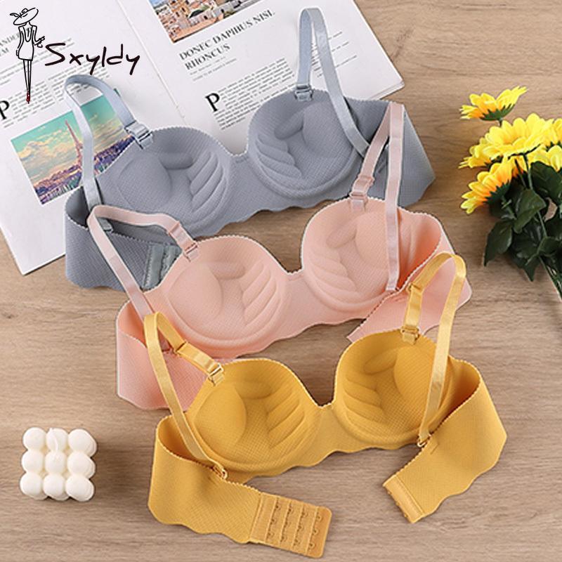 Sujetador Transpirable para Mujer Verano Sujetador Sin Costuras Lencería Femenina Sexy Color Sólido Push Up Ropa Interior Bralette