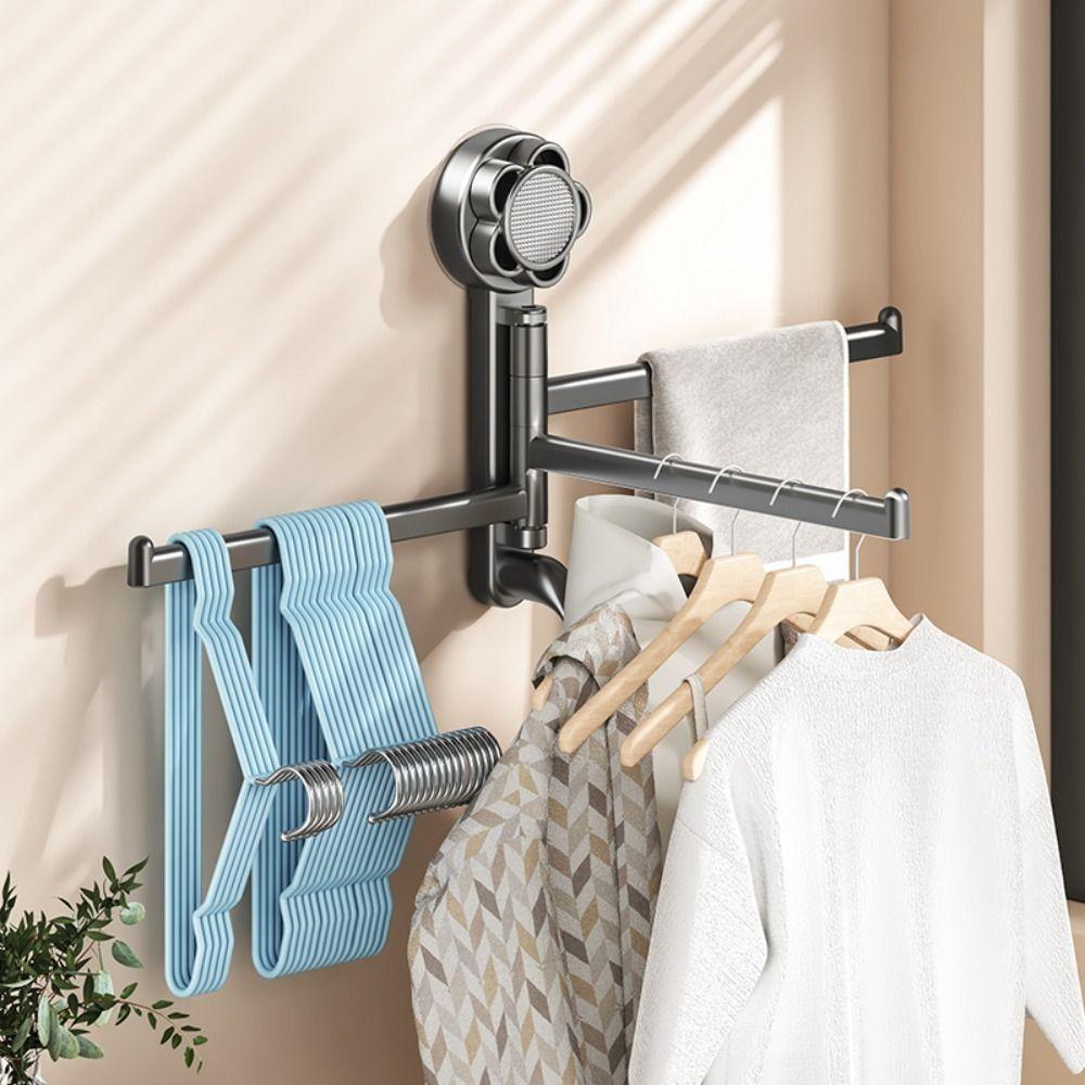 Rotating Towel Rack Suction Cup Bath Towel Holder Multi-Functional Towel Hanger  Shower