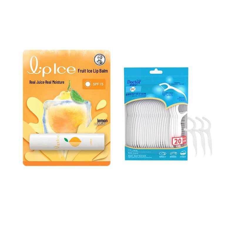 

Dr. Dental Floss Sticks & Fruit Ice Lip Balm Set