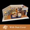 DIY Wooden Sheldons's Apartment Casa Miniature Building Kits Bookend Lights Assembled Bookshelf Home Decoration Friends Gift