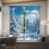 2pcs Rod Pocket Winter Snow Forest Curtains - Easy Hanging for Bedroom   Office   Kitchen   Living Room & Study Decor