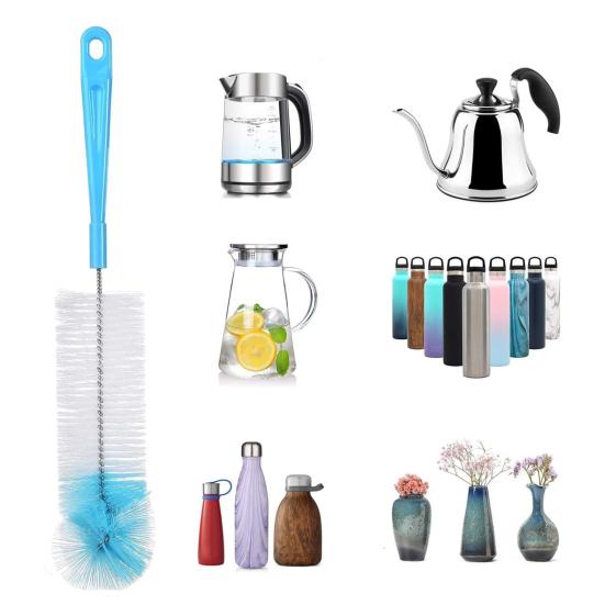 5Pcs/Set Long Handle Bottle Brushes Ergonomic Handle Beer Wine Decanter Bottle Cleaning Scrubber Kit
