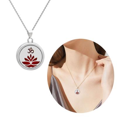 Aromatherapy Necklace Tree Of Life Essential Oil Diffuser Stainless Steel Neckchain with Locket Pendant For Women