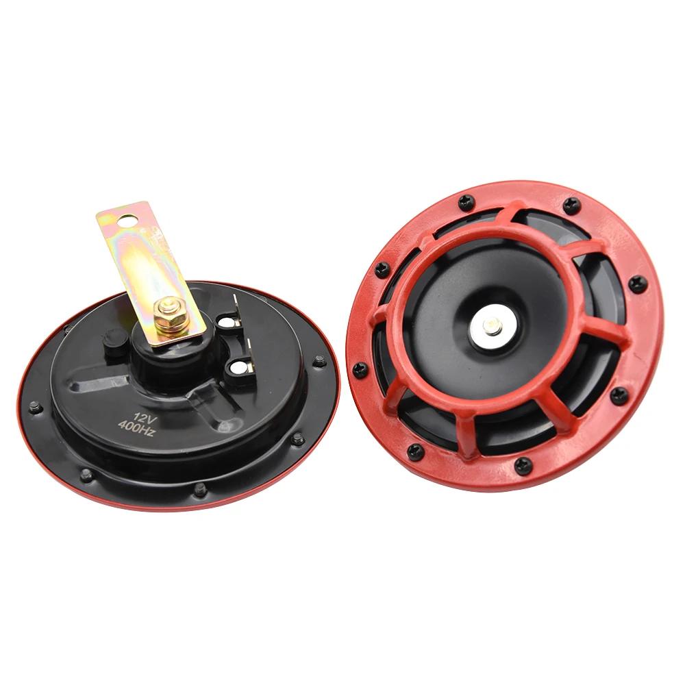 2PCS Car Super Loud Horns Red/Black Car Motorcycle Electric Blast Tone Air Horn Kit 12V 115DB Horn Speaker Horns Universal