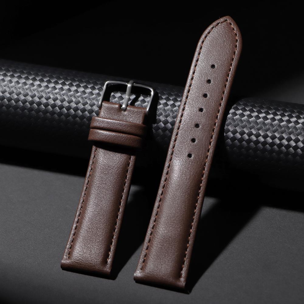 14mm 16mm 18mm 20mm 22mm 24mm Cowhide Watch Strap for Samsung Galaxy Watch 8/7/6/5/4 Smartwatch Wristband for Men Women Bracelet