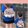 Dog Puppy Printed Checkered Pattern Children Backpack Suitable Parent Children