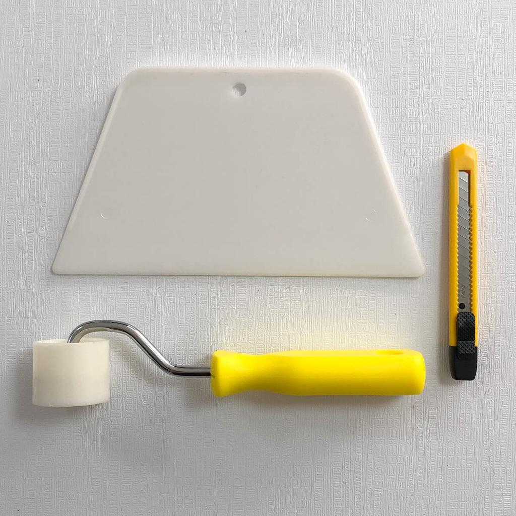 Dream Sticker Wall and Floor Installation Tool and Cutter for Applying Sticker Remake and Floor Sheets 3-Piece Set Spatula, Roller, Wallpaper,