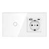 157 European Touch Switch & German Socket with Integrated Glass Panel for Homes
