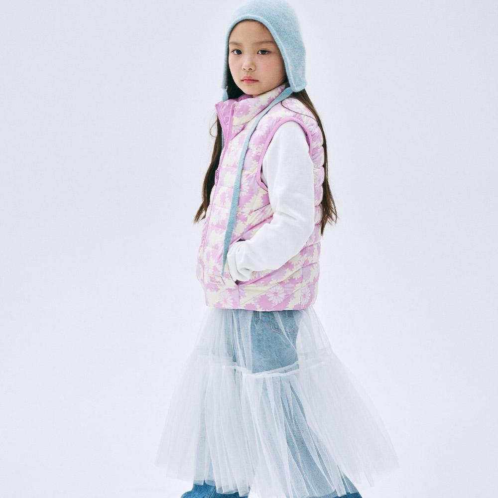 [mardimercredi] Kids Down Vest Flower Reversible
