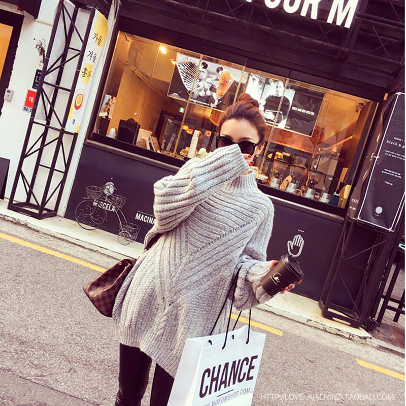 RUGOD Chic Turtleneck Long Pullovers Twist Elegant Sweater Winter Tops for Women Multi Colors Korean Design Winter Pullover