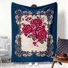 1PC Blanket Vintage Style Flower Flannel Thin Blankets for Home Car Naps Camping Festival Perfect Gifts To Elder Four Season Use
