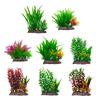 Realistic Artificial Green Plant with Resin Base for Fishtanks Home Office Use Aquariums Underwater Landscape Accessory