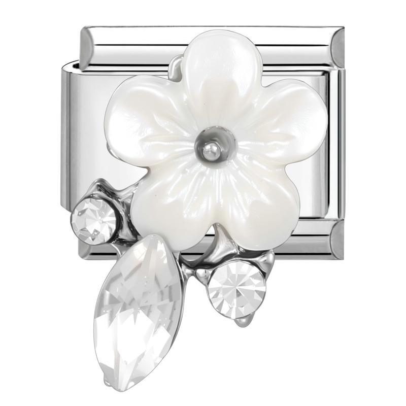 Fashion Cherry Flower Heart Star Dreamy Shiny Zircon Y2K Italian Charm Links Fit 9mm Bracelet Stainless Steel DIY Making Jewelry